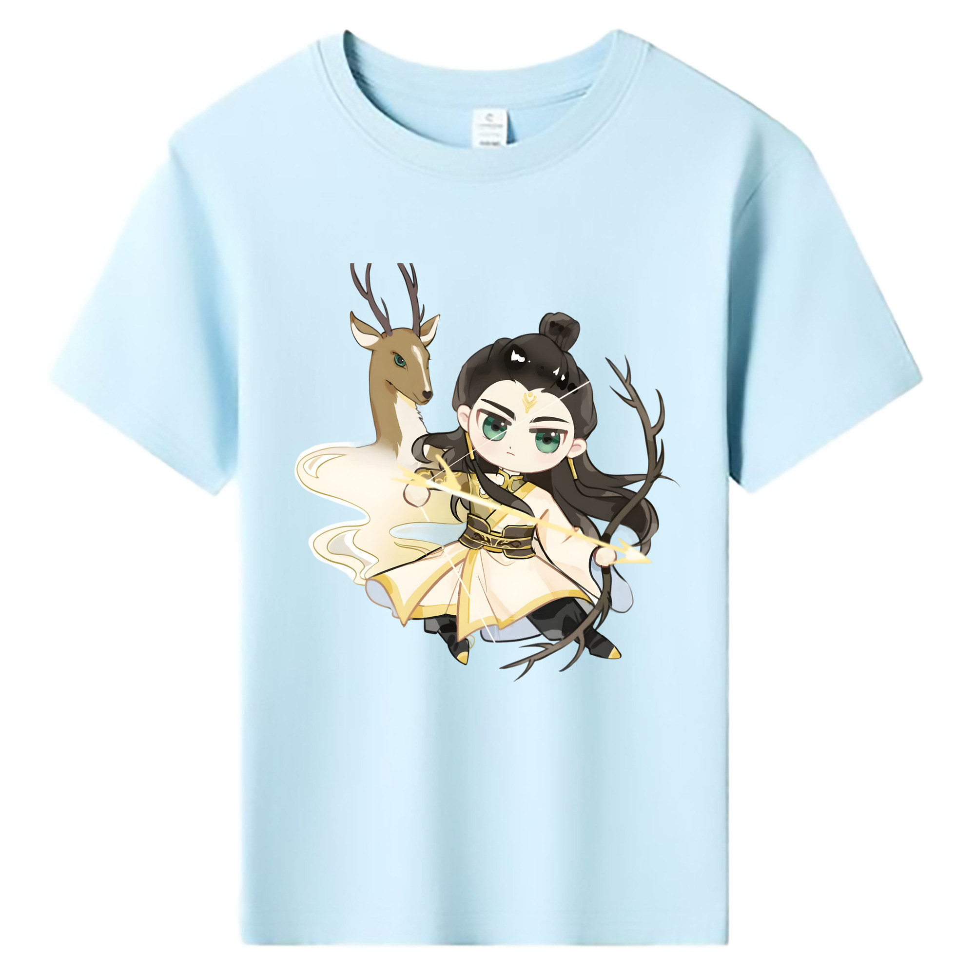 （画像用） Ne Zha 2 ナタ 魔童の大暴れ 綿100％キッズTシャツ（フロントプリント）